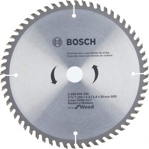 Disco de sierra circular Bosch ECO 184mm 71/4″ x 60 dientes  / 2608644331