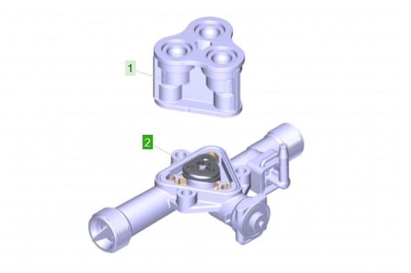 camara de valvulas o Clavija de nodo, para hidrolavadora Karcher K2 (version: 1.994-047.0 o 1.994-050.0) bomba metálica / 9.752-791.3