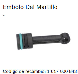 Émbolo o conjunto pistón para rotomartillo Bosch modelo GBH 5-40 DE (0611241750)  /1617000843