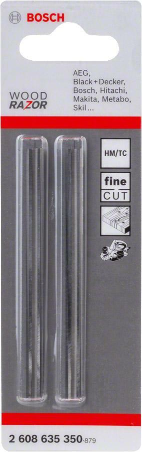 Cuchillas reversibles rectas para cepillo 82mm marca Bosch (82×5,5×1,1mm)  / 2608635350