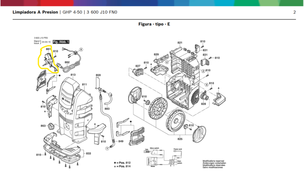 Caja de interruptor para hidrolavadora Bosch GHP 4/50  / F016F05460