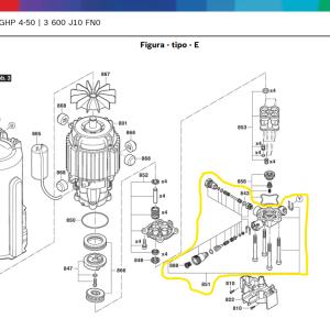 Cámara de válvulas para hidrolavadora Bosch GHP 4/50  / F016F06280